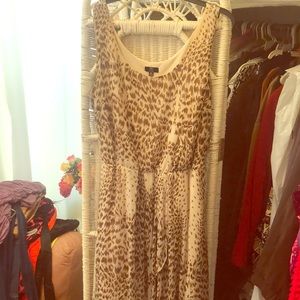 Cream chiffon high low hem dress